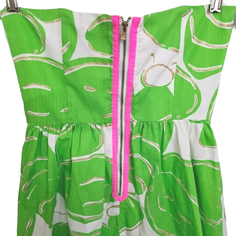 Nwot Lilly Pulitzer Strapless Stinger Bee White/Green/Gold Lottie Summer Dress - Picture 12 of 17